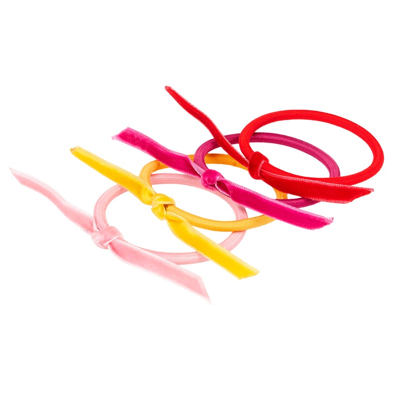 Souza Hair Elastics Camilla (Pink, Fuchsia, Ochre, Red) (4 Pcs)