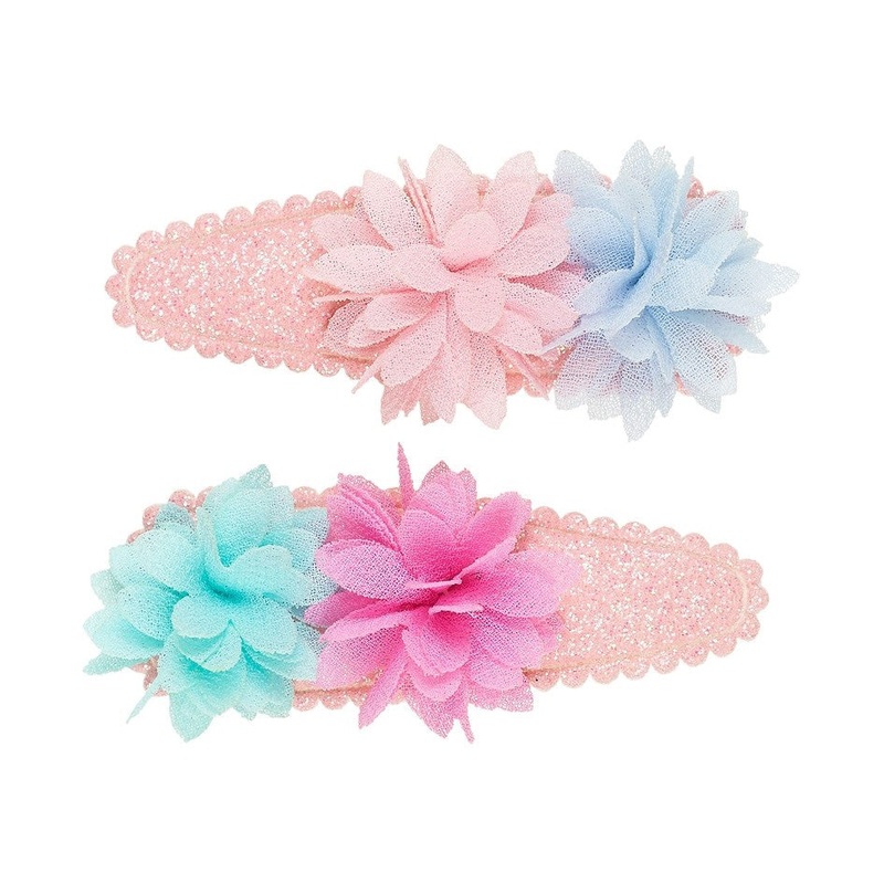 Souza 2pcs Hair Clips Jenine Pink Blue Flowers