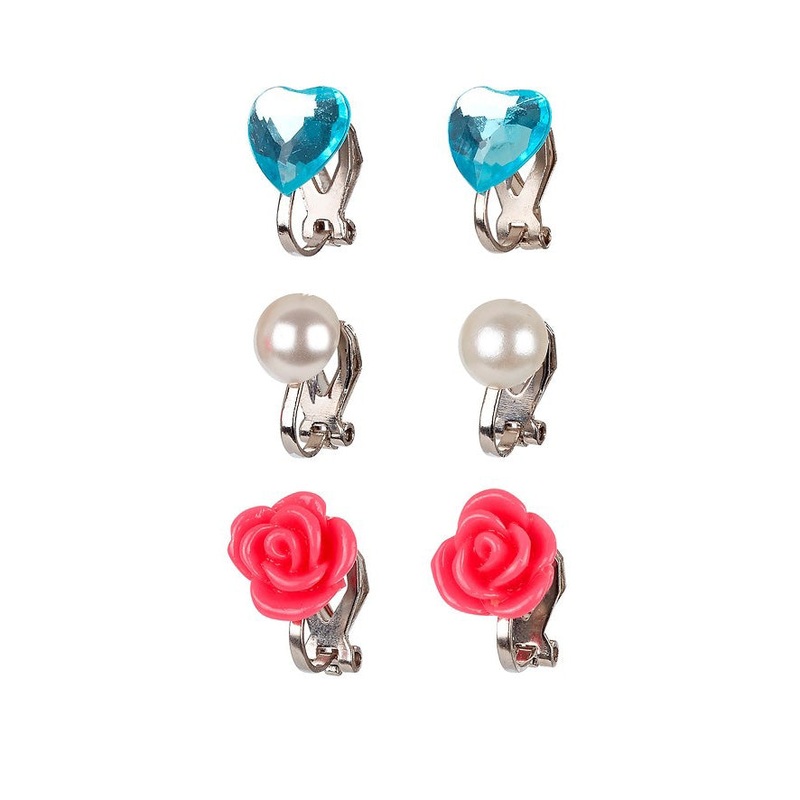 Souza 3 Pairs Ear Clips Hila Pink Blue