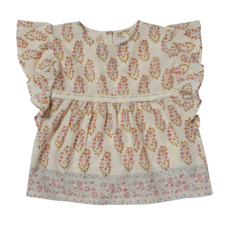 Bonheur du Jour Paris Baby + Girls Blouse Ecru Rosee