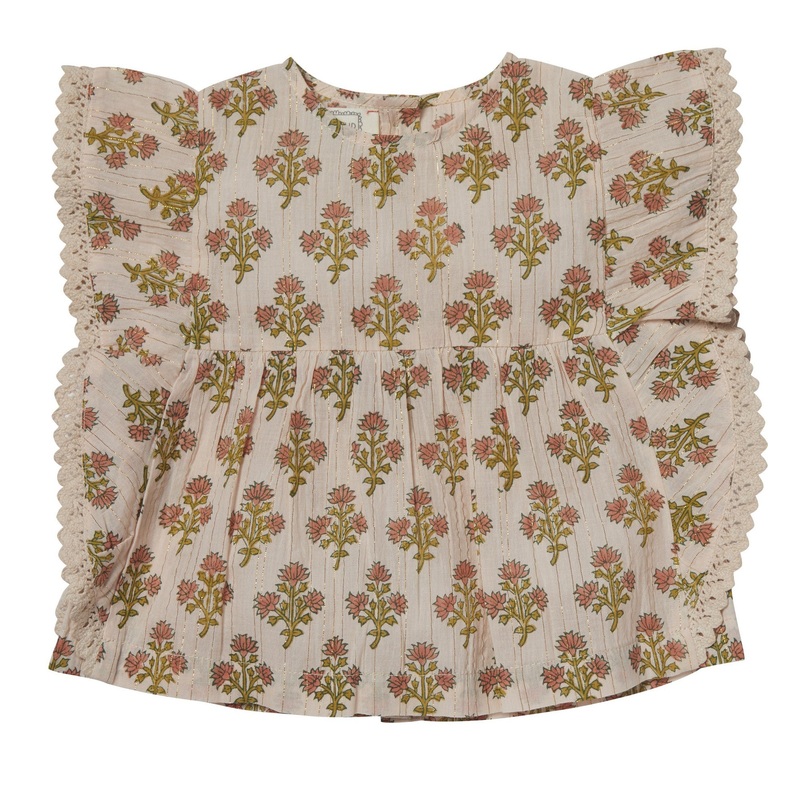 Bonheur du Jour Paris Baby + Girls Blouse Pink