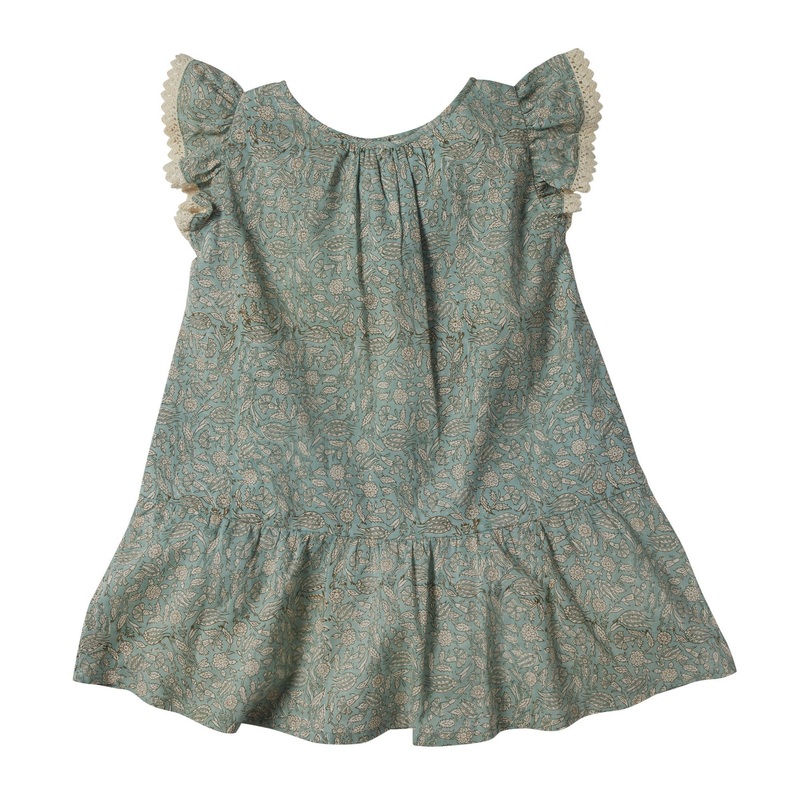 Bonheur du Jour Paris Baby + Girls Dress Blue/Green