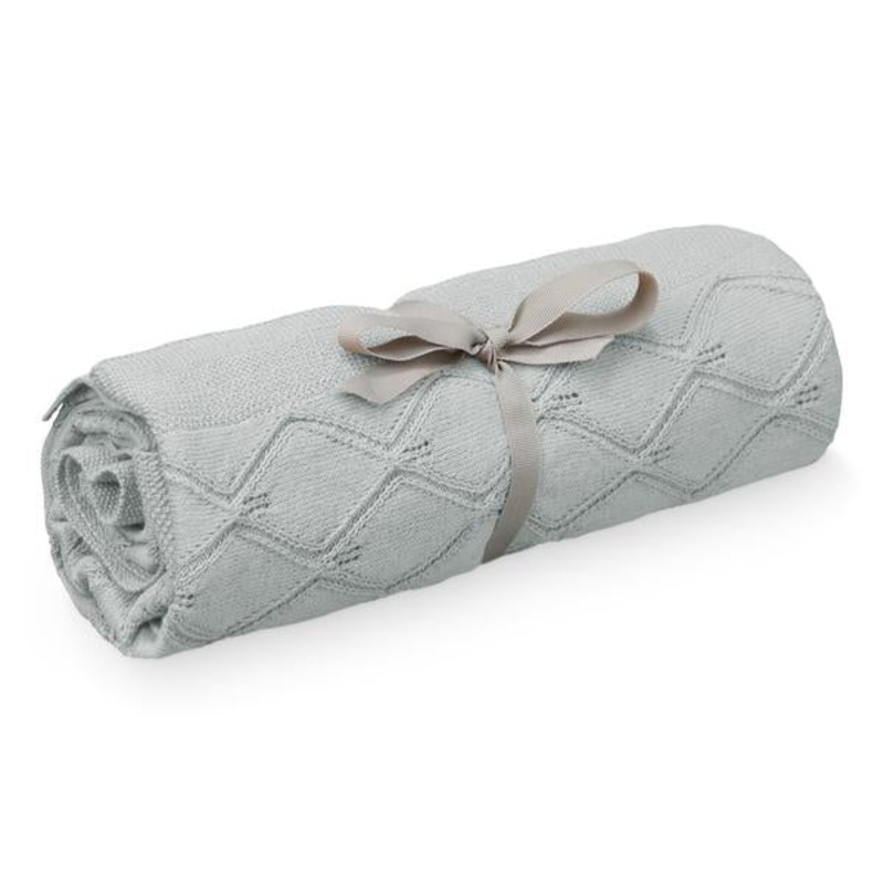 Cam Cam Copenhagen Leaf Knit Blanket Blue Mist