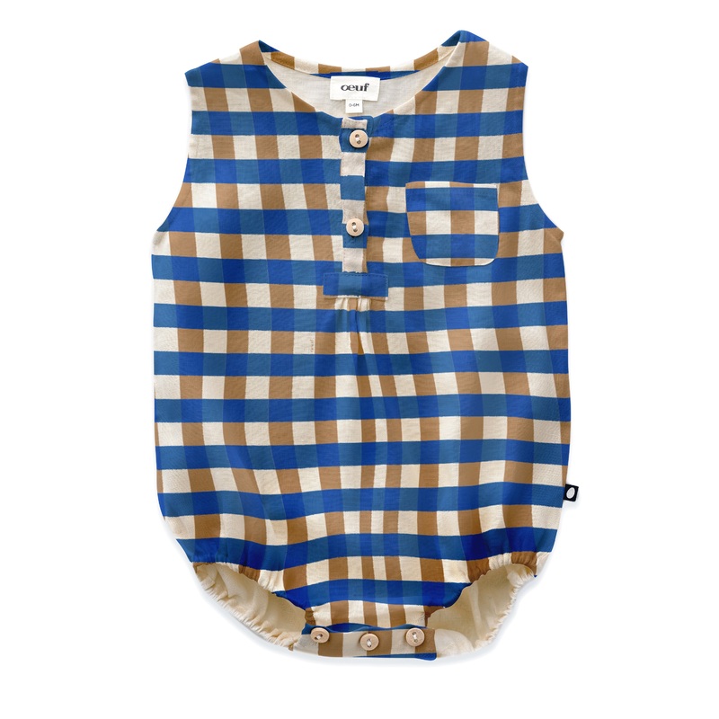Oeuf Pocket Romper Sky Blue