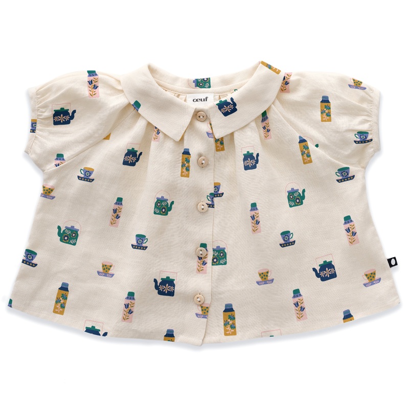 Oeuf Short Sleeve Blouse Gardenia