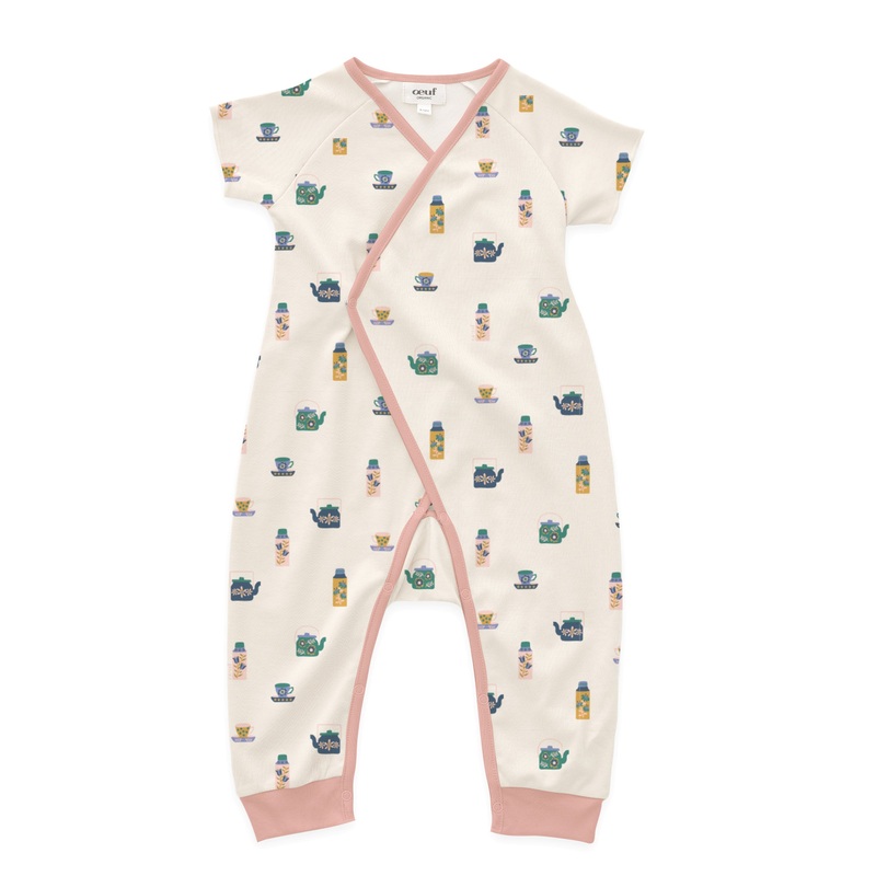 Oeuf Short Sleeve Kimono Gardenia