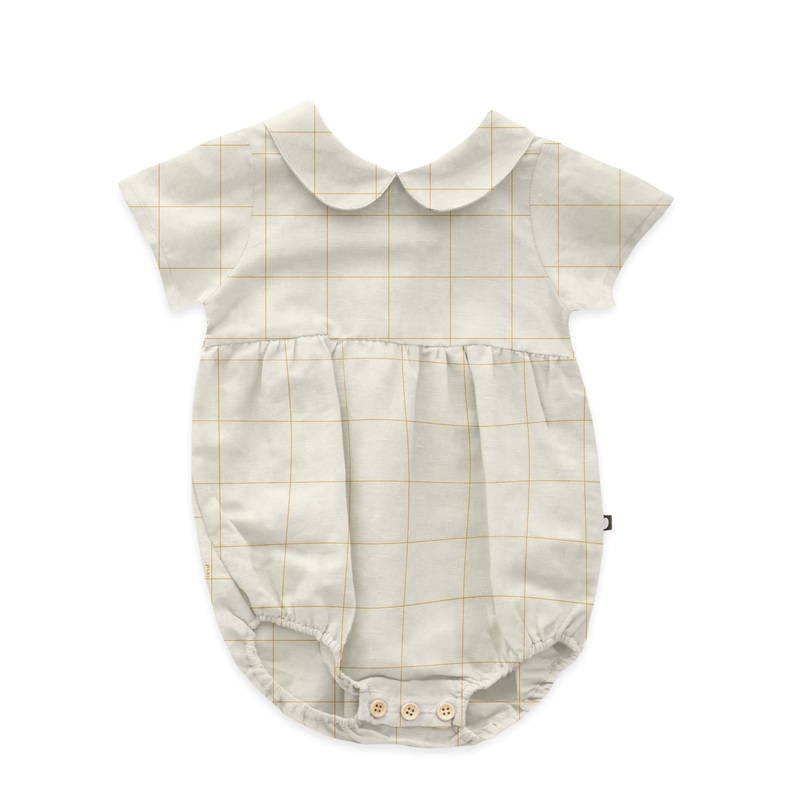 Oeuf Short Sleeve Romper Gardenia