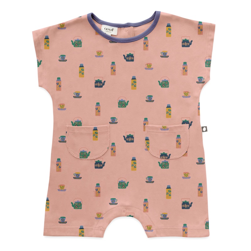 Oeuf Square Romper Mellow Rose