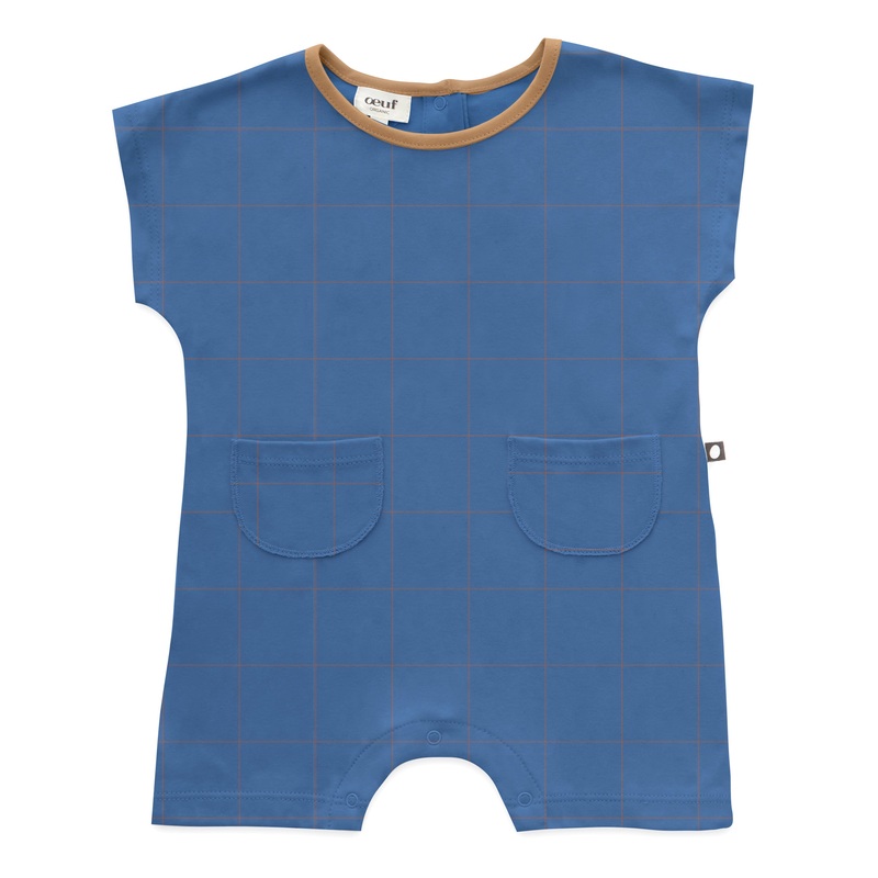 Oeuf Square Romper Sky Blue