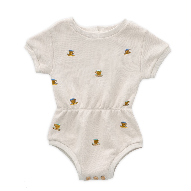 Oeuf Terry Romper Gardenia