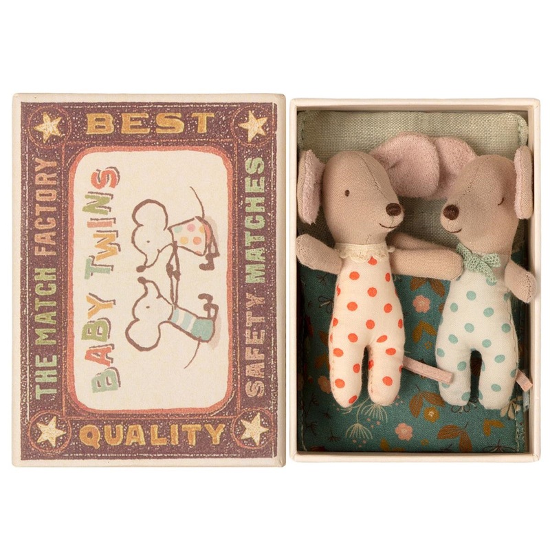 Maileg Baby Mice Twins in Matchbox