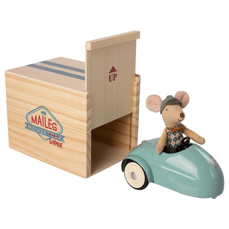 Maileg Mouse Car W. Garage Blue