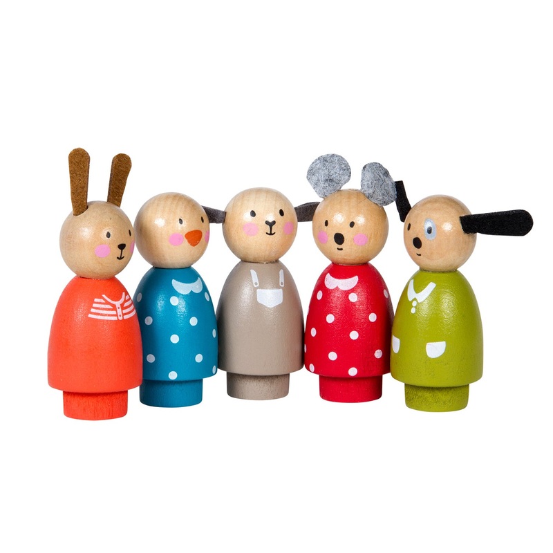 Moulin Roty La Grande Famille Conical Characters (Set of 5)