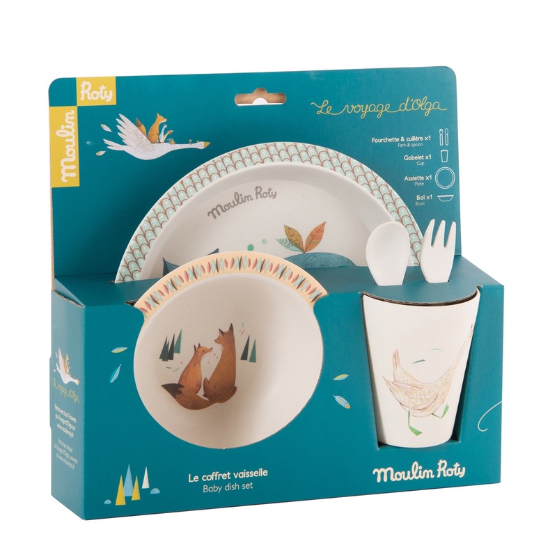 Moulin Roty Le Voyage D'olga Bamboo Dish Set