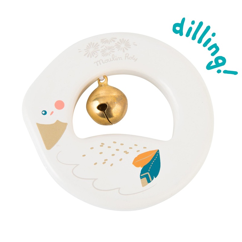 Moulin Roty Le Voyage D'olga Wood Ring Rattle Goose