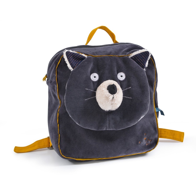 Moulin Roty Les Moustaches Grey Backpack