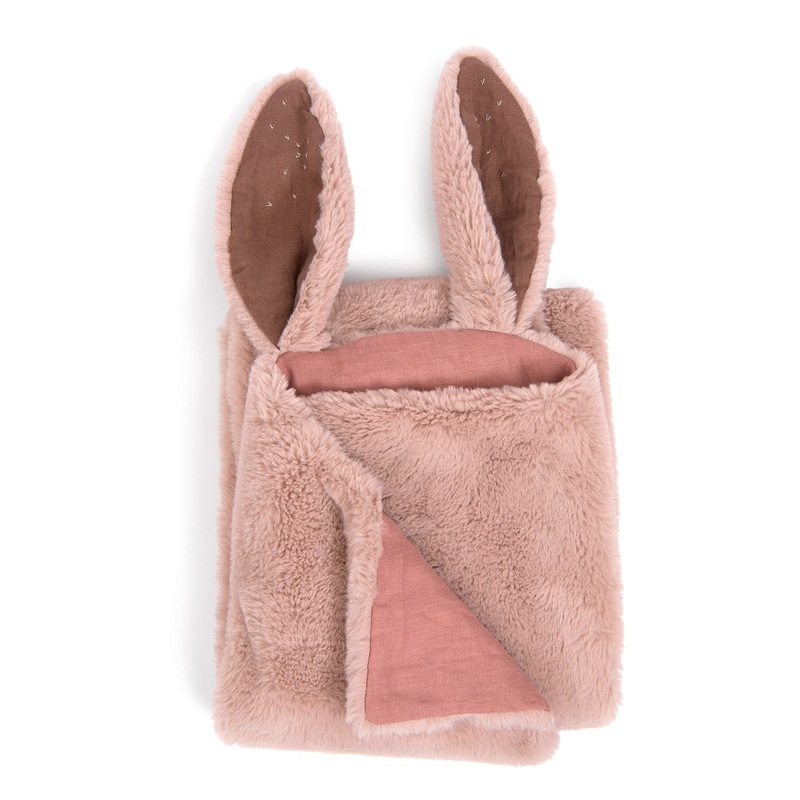 Moulin Roty Rendex-Vous Chemin Du Loup Pink Rabbit Blanket