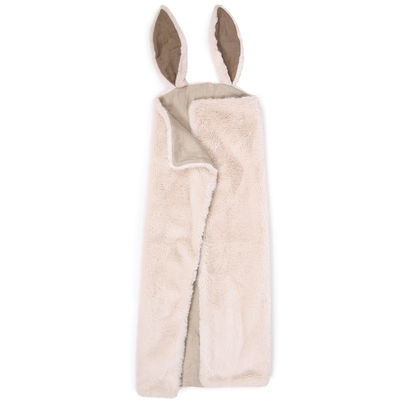 Moulin Roty Rendex-Vous Chemin Du Loup White Rabbit Blanket