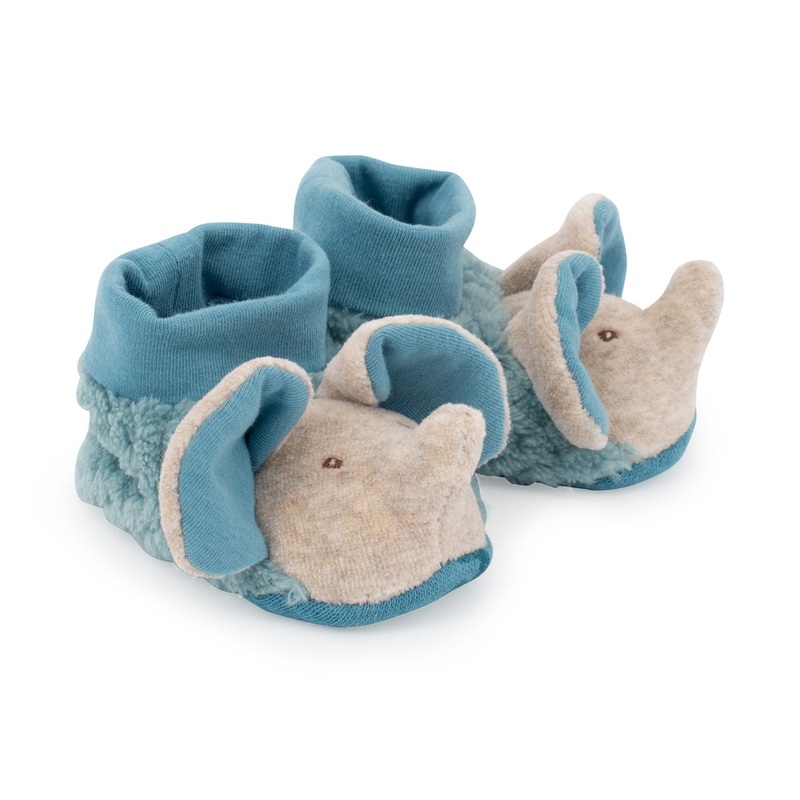 Moulin Roty Sous Mon Baobab Elephant Baby Slippers