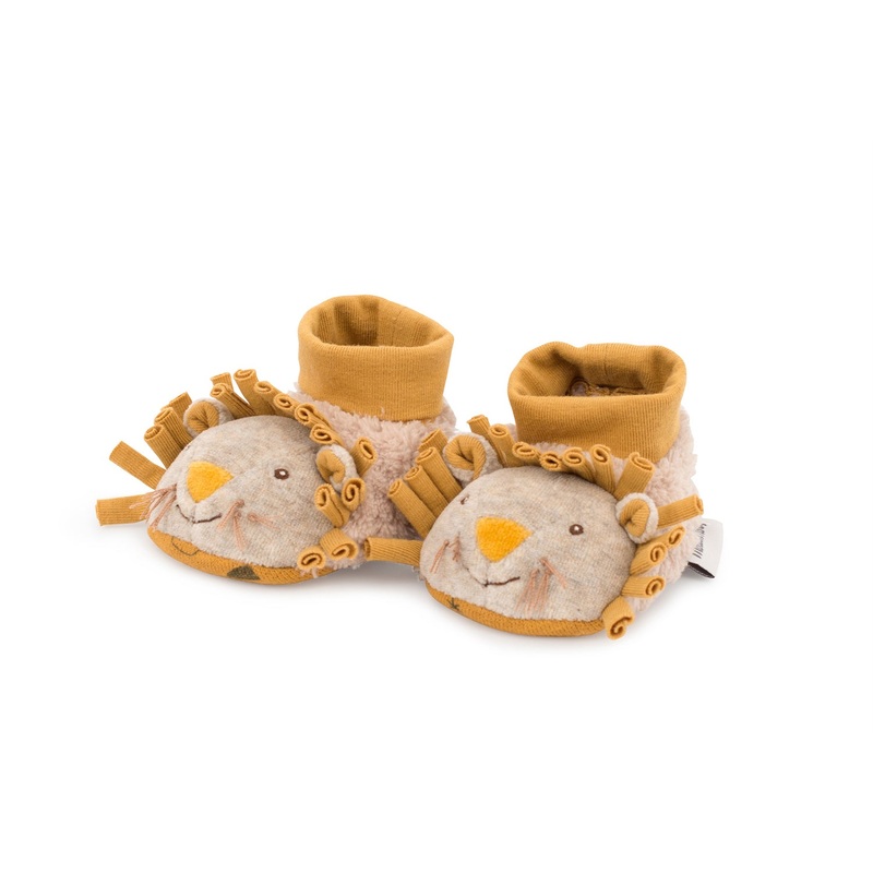 Moulin Roty Sous Mon Baobab Lion Baby Slippers