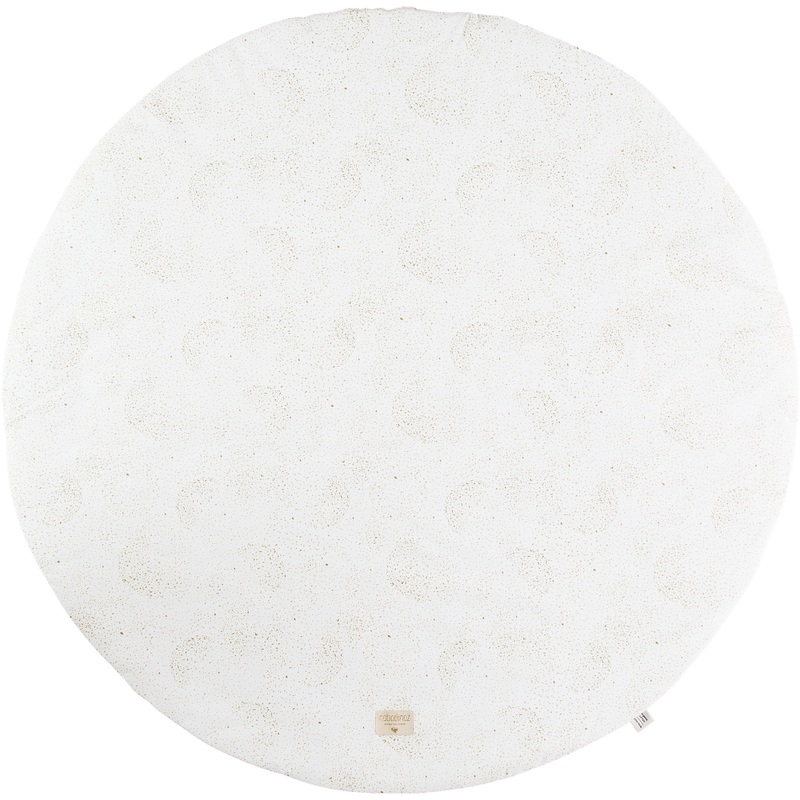 nobodinoz Full Moon Small Round Playmat Gold Bubble/ White