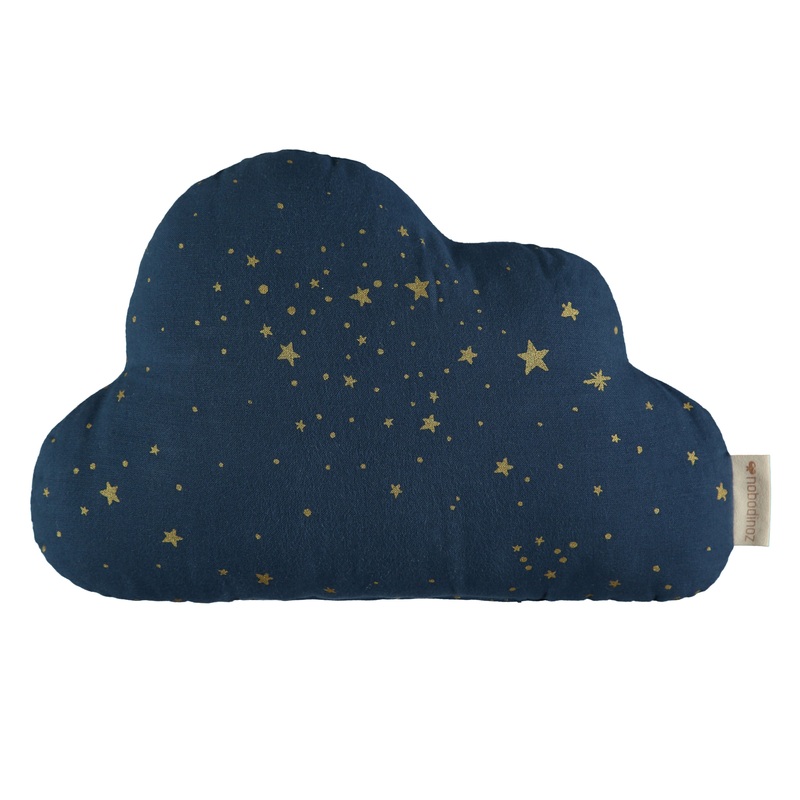 nobodinoz Cloud Cushion Gold Stella / Midnight Blue