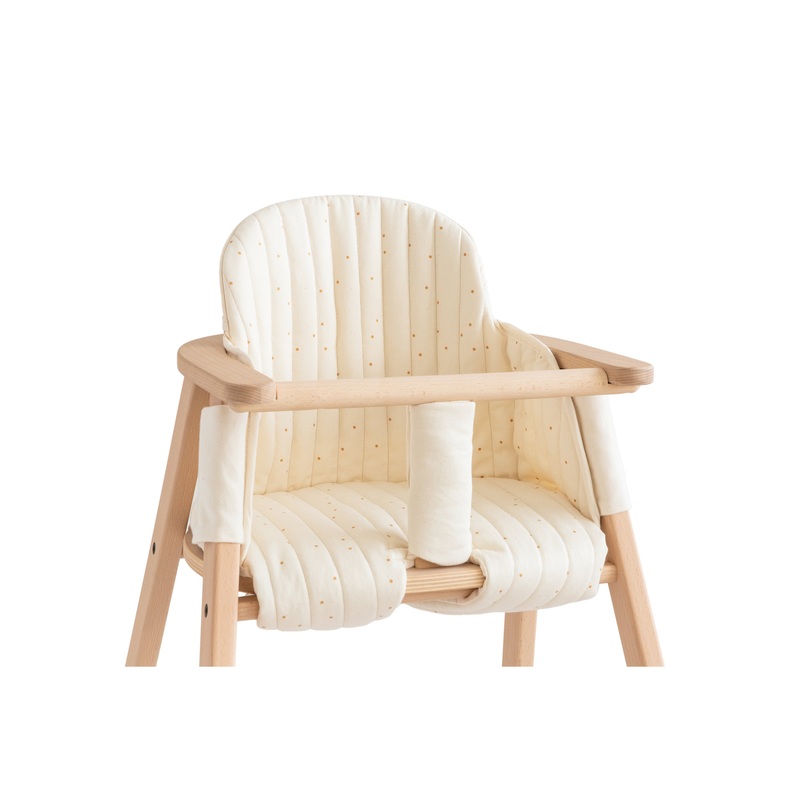 nobodinoz Growing Green High Chair Cushion Honey Sweet Dots Natural