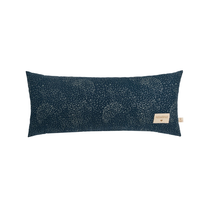 nobodinoz Hardy Long Cushion Gold Bubble / Night Blue