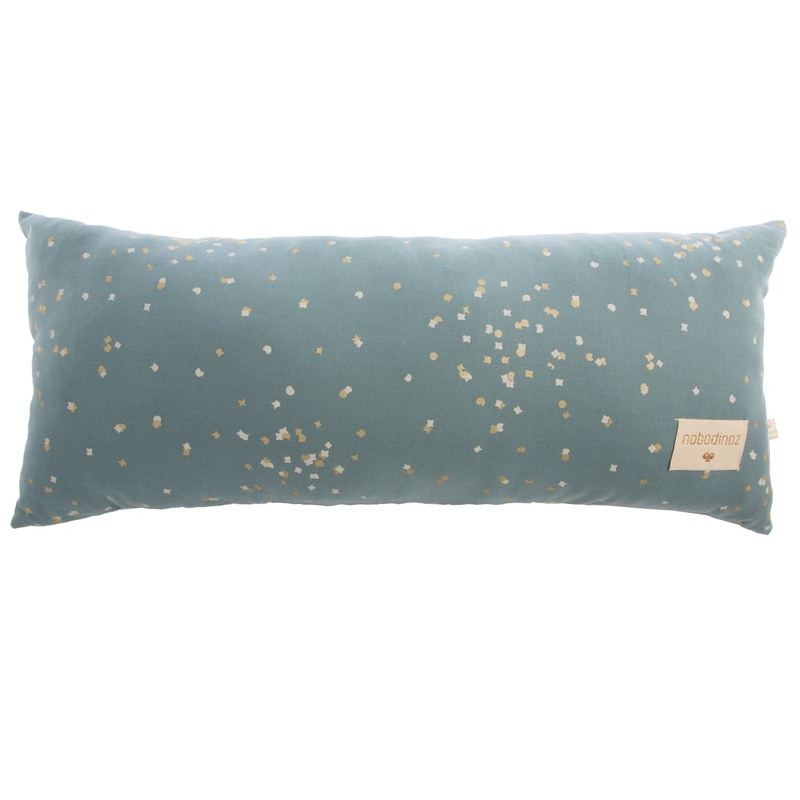 nobodinoz Hardy Long Cushion Gold Confetti / Magic Green