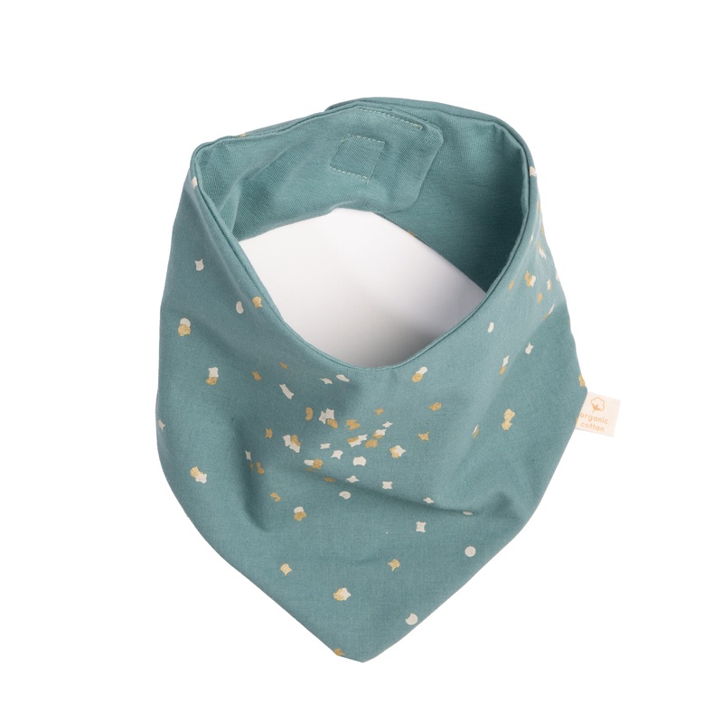nobodinoz Lucky Bandana Bib Gold Confetti / Magic Green