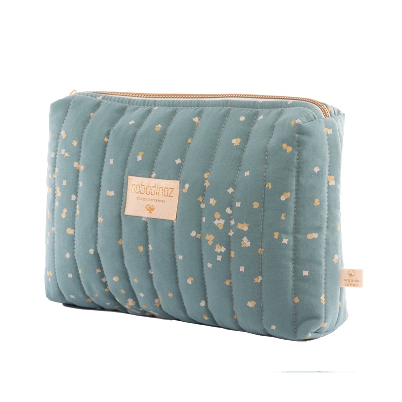 nobodinoz Travel Vanity Case Gold Confetti / Magic Green