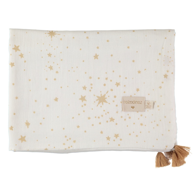 nobodinoz Treasure Summer Blanket Gold Stella / White