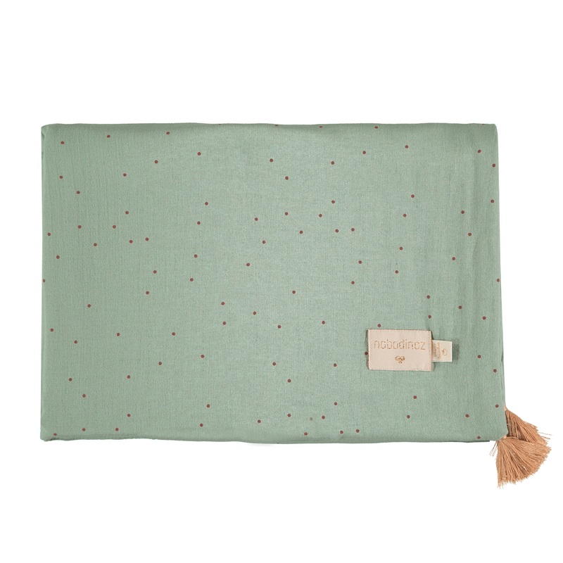 nobodinoz Treasure Summer Blanket Toffee Sweet Dots / Eden Green