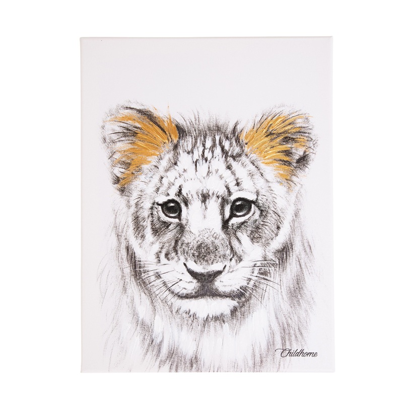 Childhome Oil Painting Lion + Gold 30x40