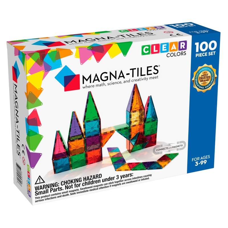 MAGNA-TILES Classic Clear Colors 100-Piece Set
