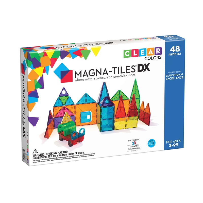 MAGNA-TILES Classic Clear Colors 48-Piece Deluxe Set