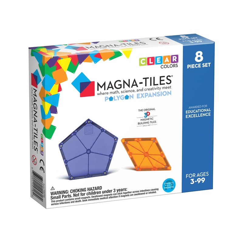 MAGNA-TILES Classic Polygons 8-Piece Expansion Set