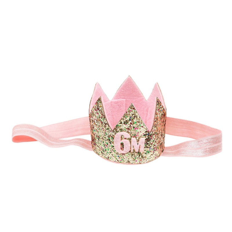 Souza Birthday Crown On Hairband Gold in Giftbox - 6M