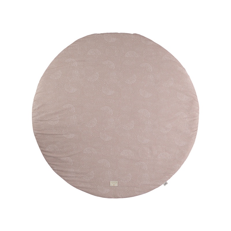 nobodinoz Full Moon Round Playmat White Bubble / Misty Pink