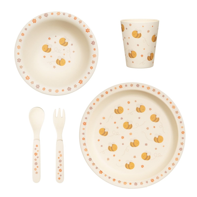 RJB Stone Bee Happy Bamboo Tableware Set