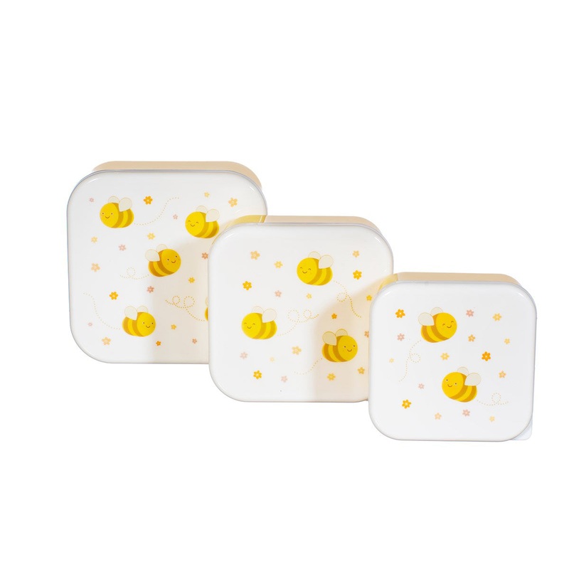 RJB Stone Bee Happy Lunch Boxes - Set of 3