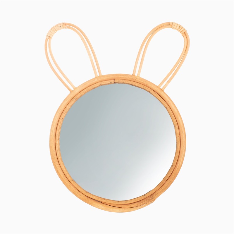 RJB Stone Rattan Bunny Mirror