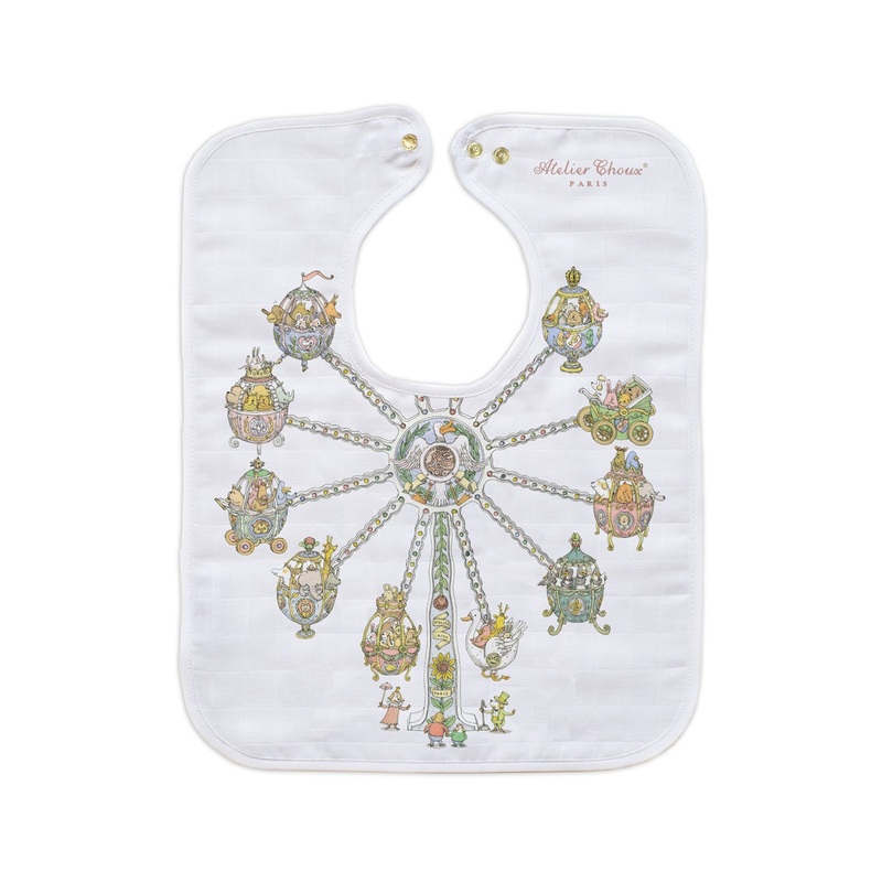 Atelier Choux Large Bib Ferris Wheel Gold Snaps