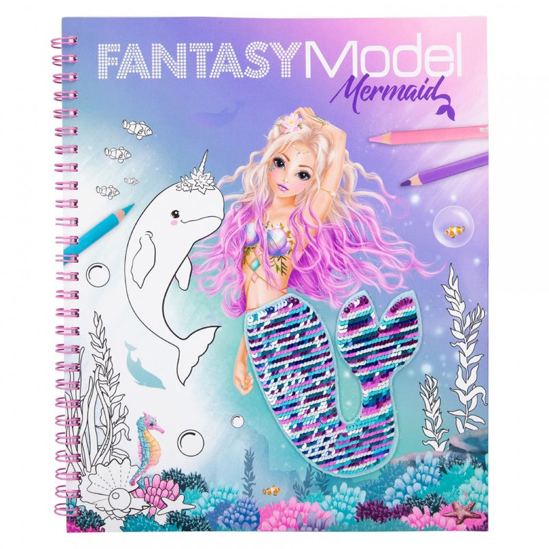 Depesche Fantasy Model Colouring Book with Reversible Sequins Mermaid