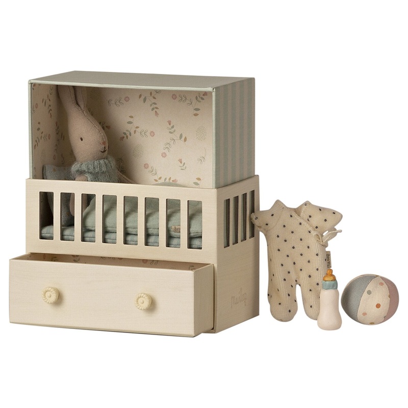 Maileg Baby Room W. Micro Rabbit