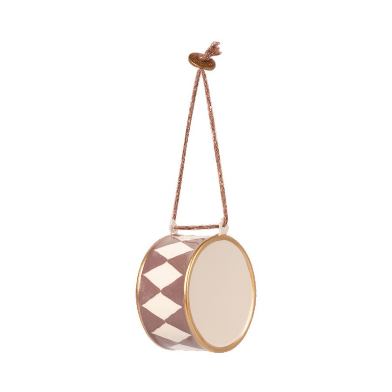 Maileg Metal Ornament, Large Drum - Dusty Grape