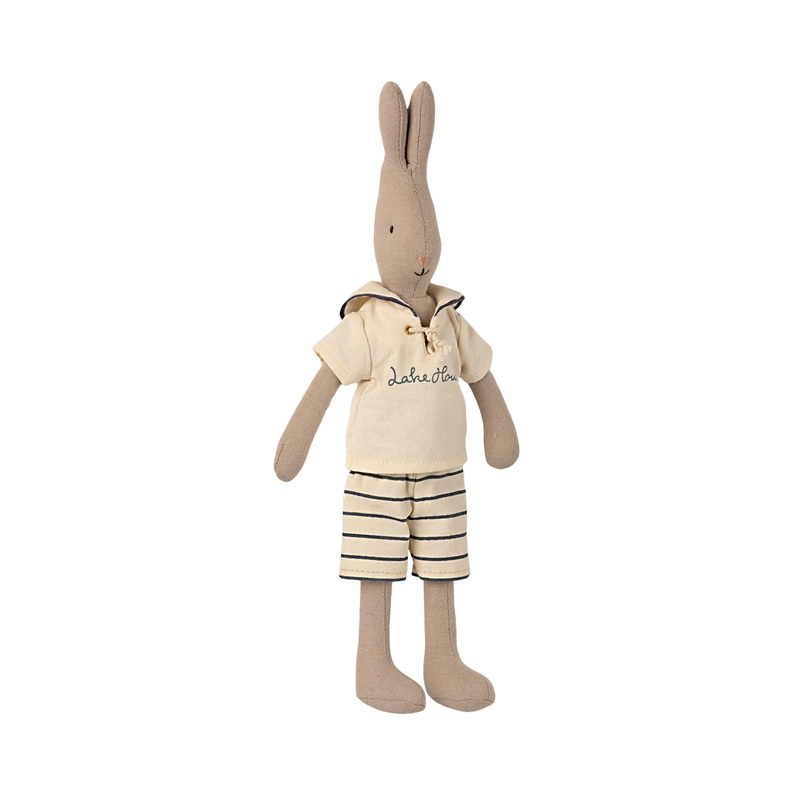 Maileg Rabbit Size 2, Sailor - Off-White/Petrol