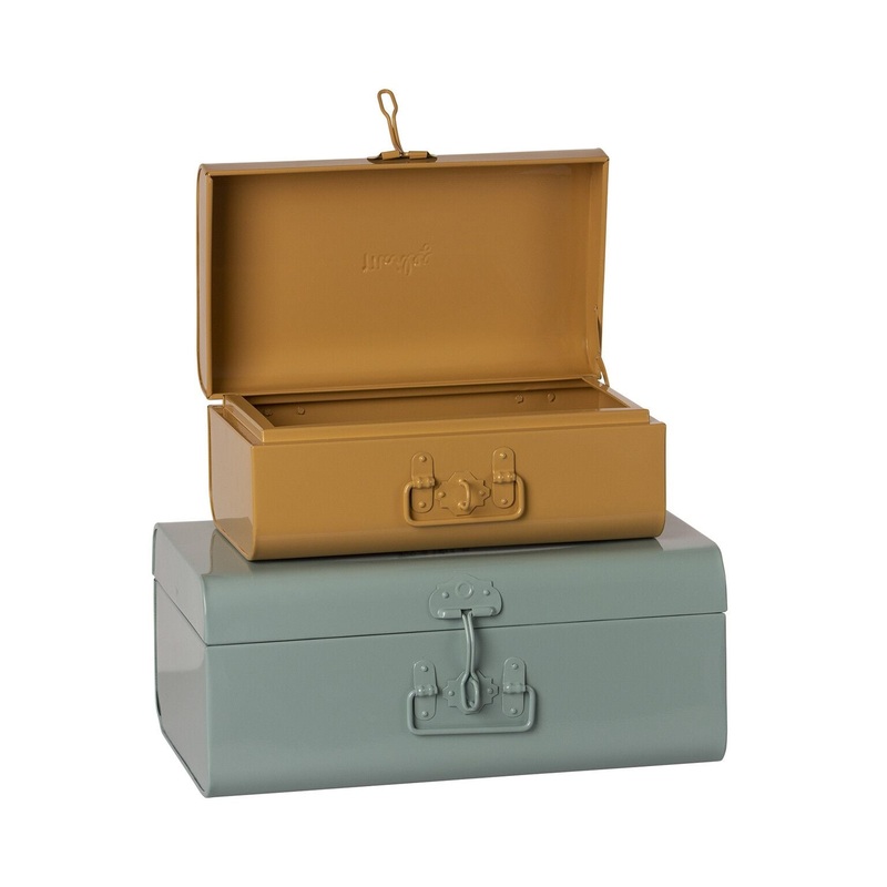Maileg Storage Suitcase Set - Blue/Ocher