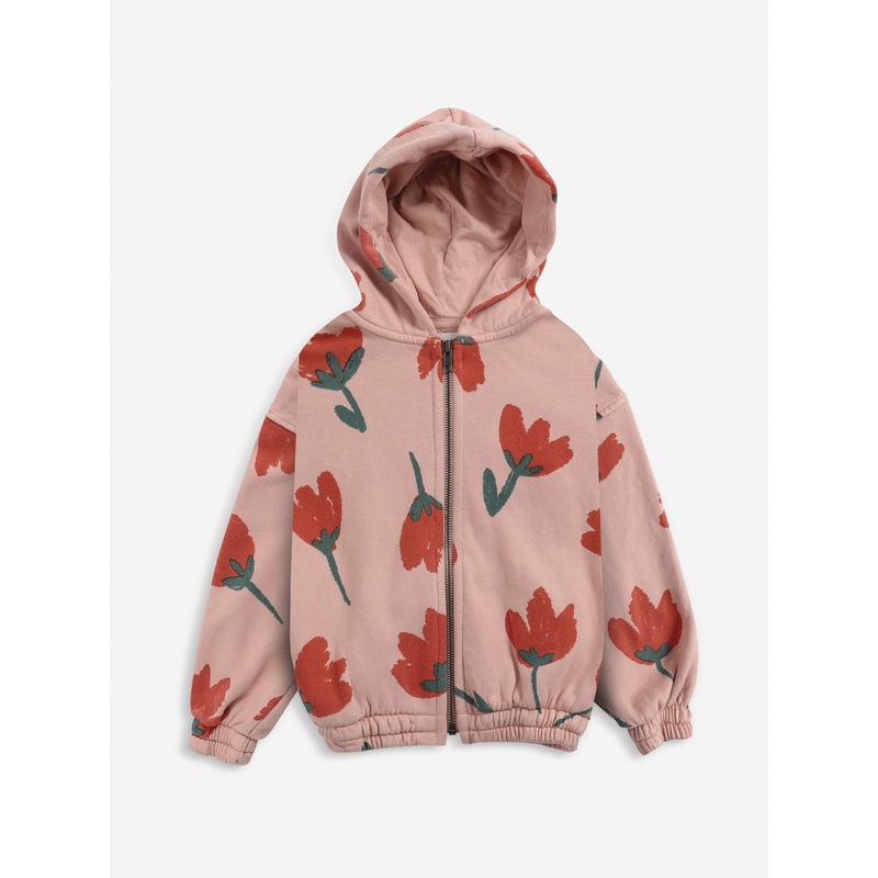 Bobo Choses Big Flowers All Over Zipped Hoodie