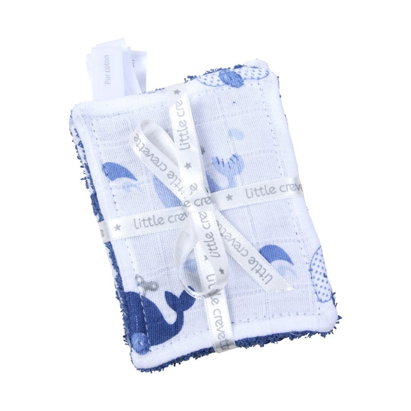 Little Crevette Bawi Set of 6 Wipes Baleine
